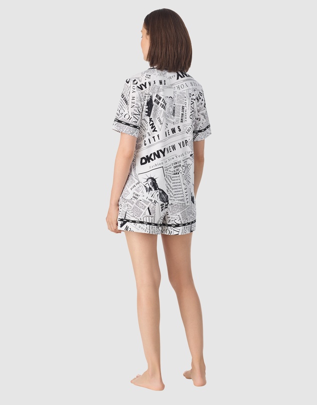 DKNY - Cotton Jersey Short Sleeve Button-Up Short Pyjama Set