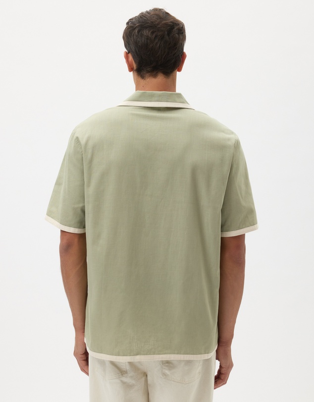 AERE - Linen Blend Contrast Shirt