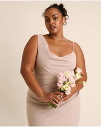 Six Stories - Cowl Front Asymmetrical Chiffon Bridesmaid Dress