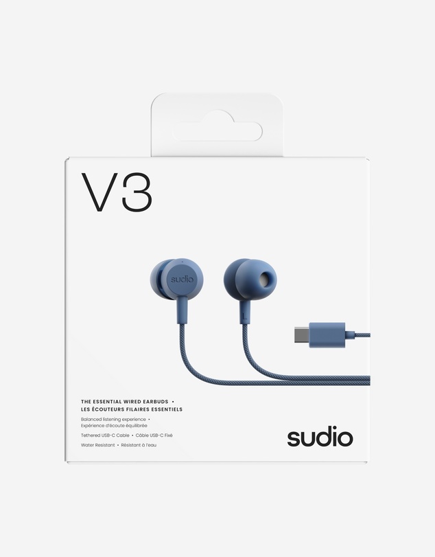 Sudio - V3 - USB-C Tangle-Free Universal Wired Earbuds