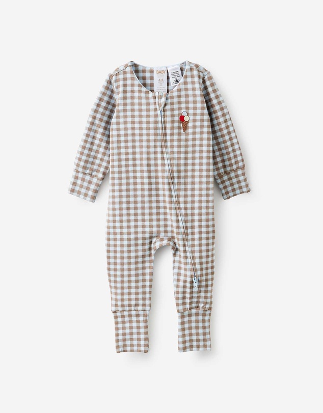 Cotton On Kids - Growie Long Sleeve Zip Romper