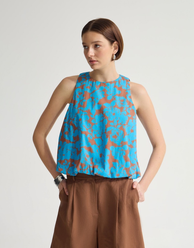 Oxford - Clover Printed Cotton Shell Top