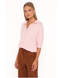 Petal & Pup - Bels Short Sleeve Collar Knit Sweater - Pink