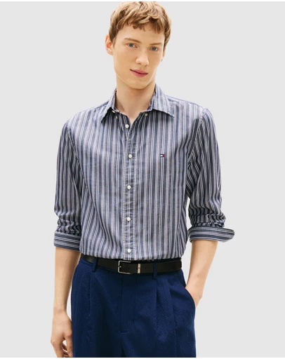 Tommy Hilfiger - Regular Fit Textured Stripe Poplin Shirt