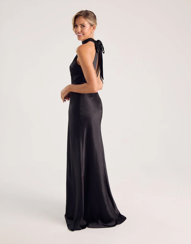 Six Stories - Halter Neck Satin Bridesmaid Dress