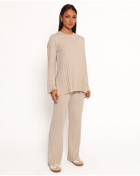 Petal & Pup - Silvie Long Sleeve Knitted Set - Oatmeal
