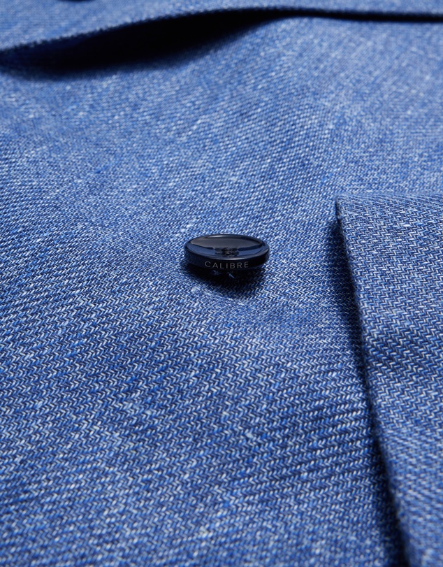 Calibre - Linen Lyocell Twill Double-Breasted Blazer Blue