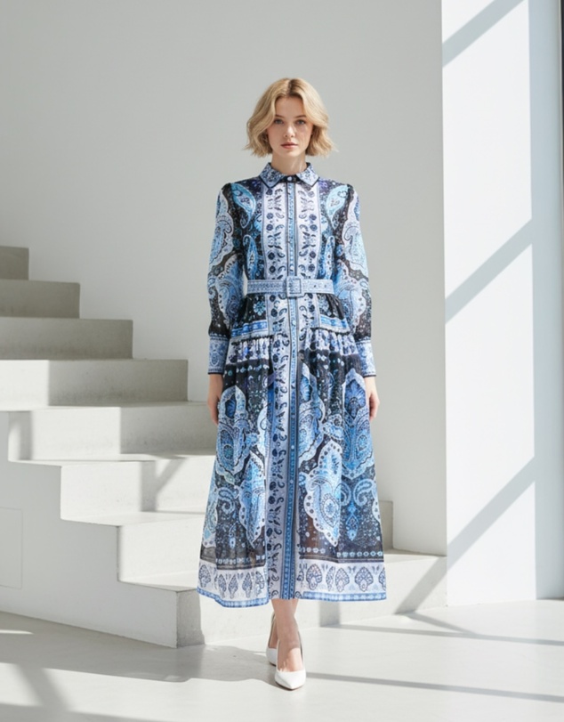 Mossée - Liora Printed Sheer Dress
