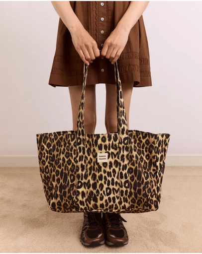 Damson Madder - Canvas Leopard Tote