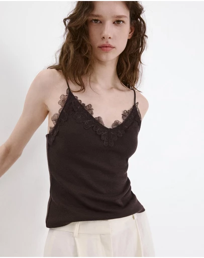 M.N.G - Lace Detail Knit Top