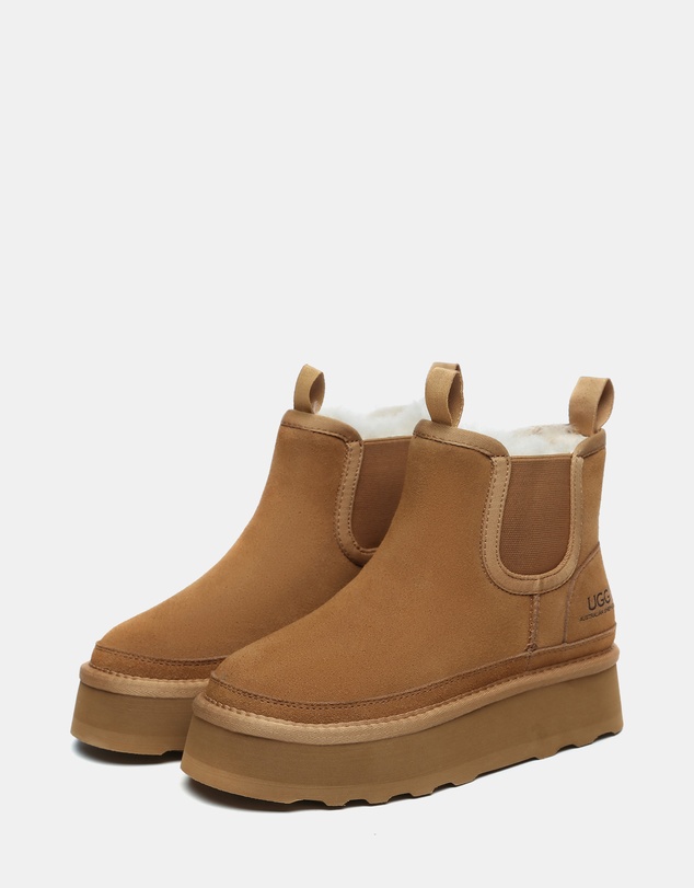 EVERAU - Australian Shepherd Ugg Chelsie Platform Cow Suede Upper UGG Boots