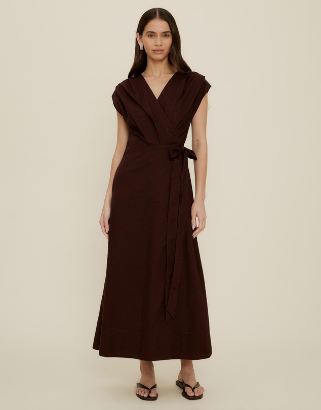 The Fated - Tuck Bodice Sleeveless Midi Dress