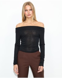 Dazie - Avery Sheer Long Sleeve Top
