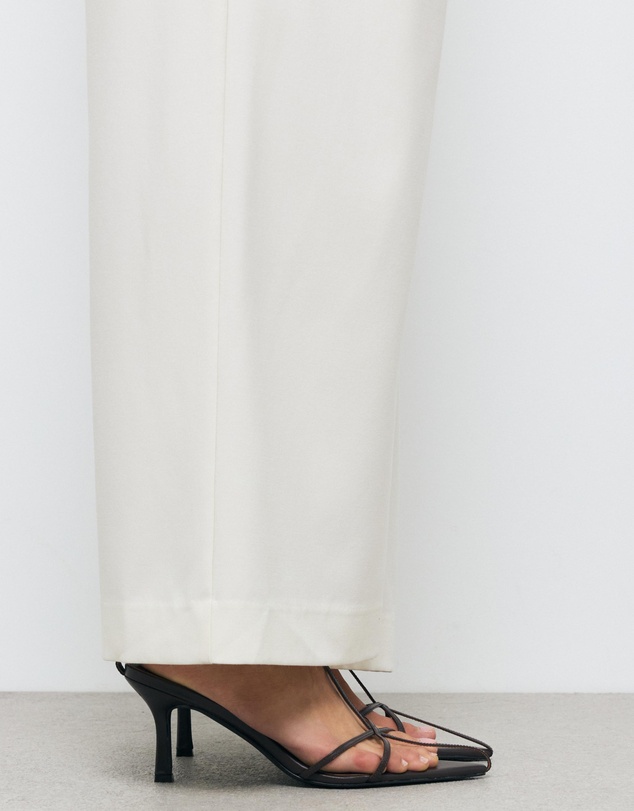 AERE - Leather Point Toe Strappy Heels