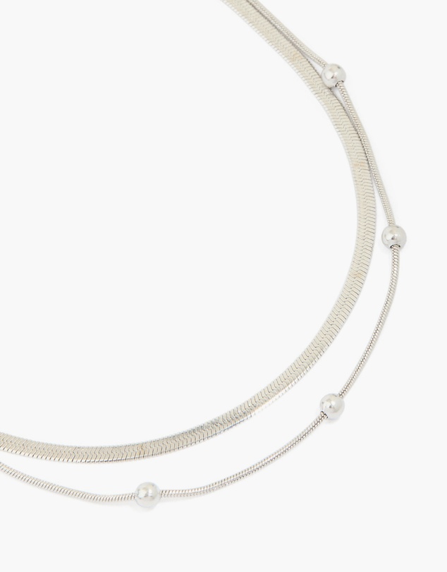 Lovisa - Waterproof Stainless Steel Snake Chain & Ball Charm Layered Necklace