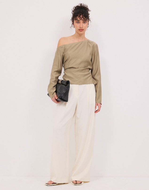 Calli - Amara Ruched Sheer Long Sleeve Top
