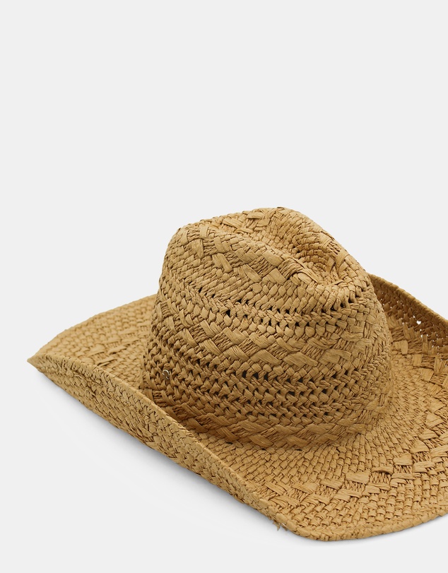 Morgan & Taylor - Kira Woven Straw Cowboy Hat in Tan Brown