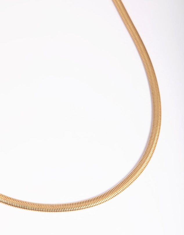 Lovisa - Gold Plated 35cm Flat Snake Necklace