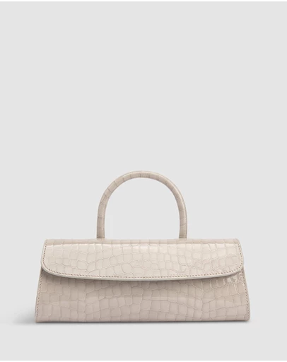 By Far - Mini Longa Croco Embossed Leather Bag