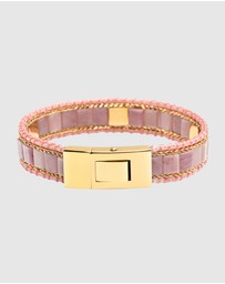Nialaya Jewellery - Rhodonite Stud Bracelet