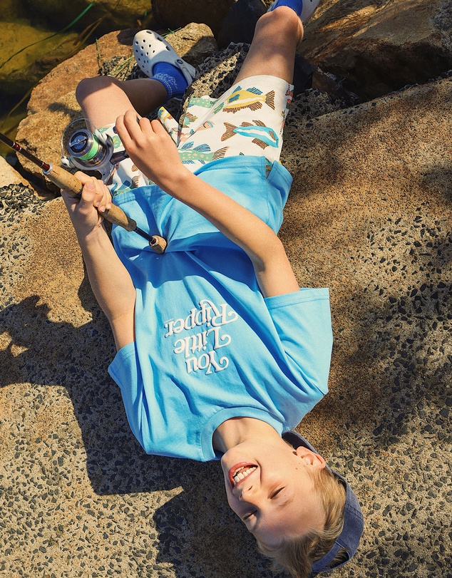 Skwosh - Little Ripper Boys Regular Tee in Light Blue