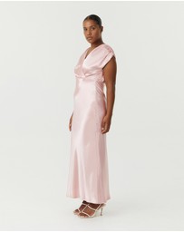 Third Form - Satin Cross Over Gather Dress