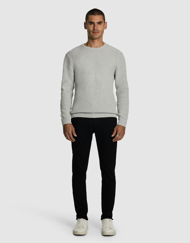 yd. - Jayce Crew Neck Cotton Textured Knit Jumper