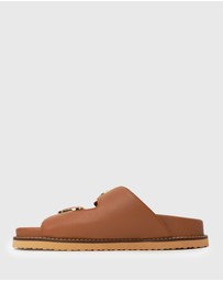 Betts - Wider Fit Hush Leather Buckle Slides