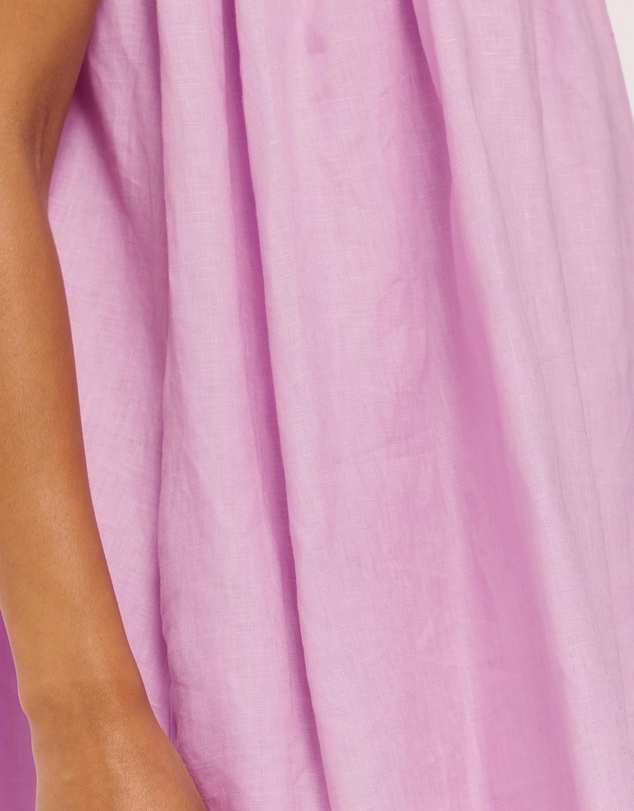 AERE - Liv Linen Gathered Neckline Mini Dress
