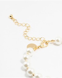 Lovisa - Gold Plated Alternating Medium Pearl & Ball Bracelet