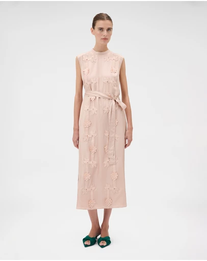 Oroton - Ribbon Trim Silk Sheath Dress