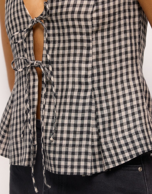AERE - Linen Tie Front Top