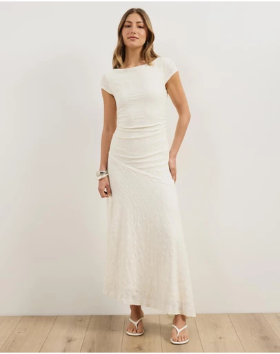 Atmos&Here - Bridget Stretch Geo Lace Midi Dress