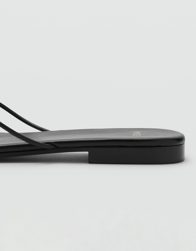 M.N.G - Leather Sandals with Shell Detail