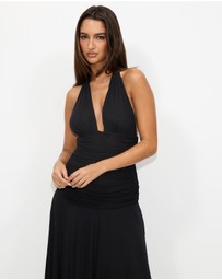Dazie - Topaz Mesh Halter Maxi Dress