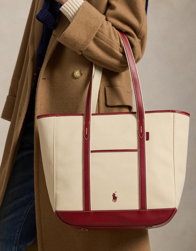 Polo Ralph Lauren - Leather-Trim Canvas Medium Shopper Tote