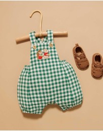 Purebaby - Gingham Overalls Christmas -Kids-Babies