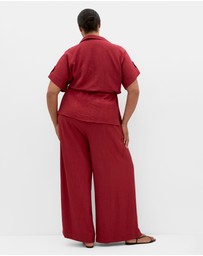 City Chic - Plus size Aria Cinched Shirt - sienna