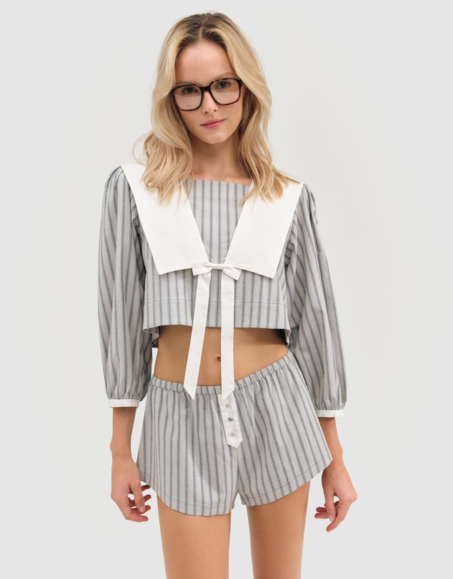 For Love & Lemons - Linen Stripe Top