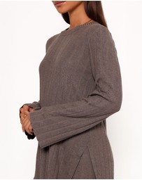 Petal & Pup - Silvie Long Sleeve Knitted Set - Charcoal Grey