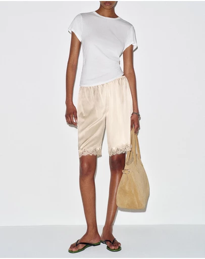 Reformation - Clara Silk Bermuda Shorts