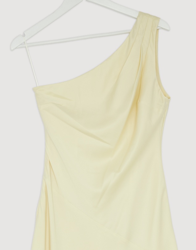 Revibe - Repaired CHANCERY Hallie Satin One Shoulder Drape Maxi Dress - AU 10
