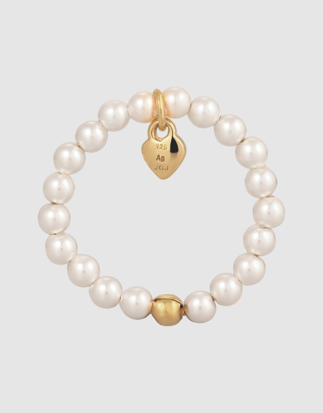 Elli Jewelry - Swarovski® Pearl Heart Charm Ring