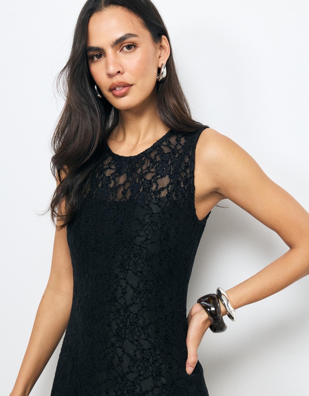 AERE - Mina Lace Midi Dress