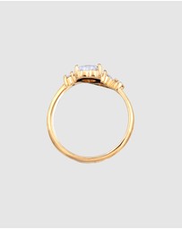 Elli Jewelry - Ring Crystal Heart 925 Sterling Silver Gold-Plated