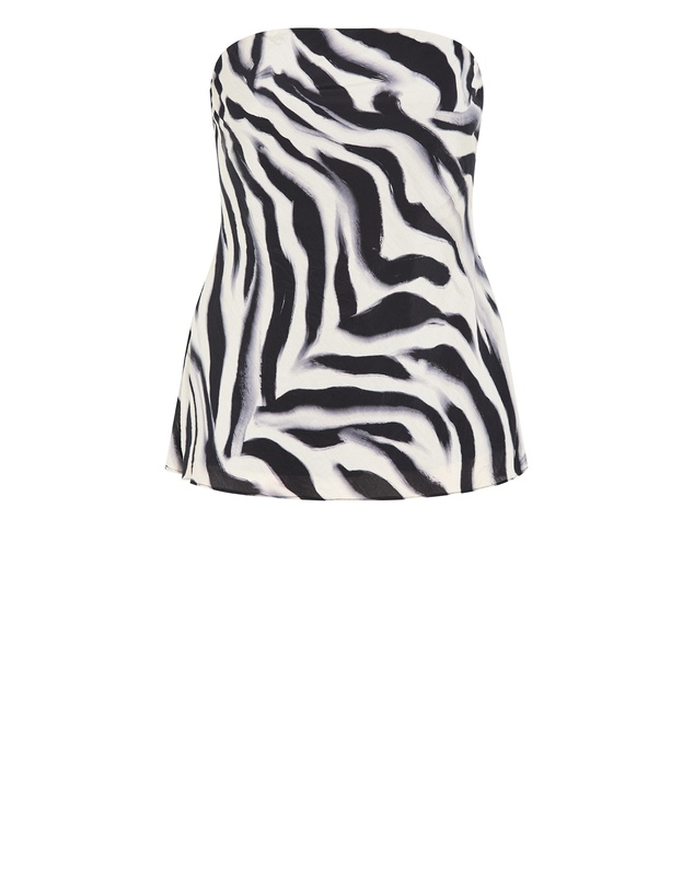 City Chic - Strapless Zebra Fever Top