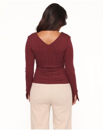 Petal & Pup - Brooklyn Crossover Top - Burgundy Floral