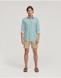 Oxford - Fergus Linen Striped Shirt