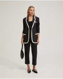 Oxford - Willow Linen Jacket With Contrast Trim