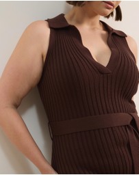 Atmos&Here Curvy - Joni Sleeveless Rib Knit Midi Dress